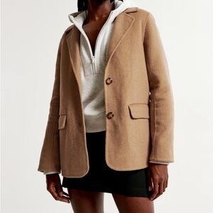Abercrombie & Fitch Double Cloth Wool Blend Blazer Coat
